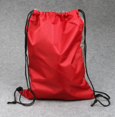 Environmental PE drawstring pocket waterproof sports drawstring backpack bag travel folding luggage storage bag custom