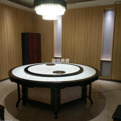 Shangrao banquet center box solid wood electric dining table and chair star hotel restaurant marble electric table