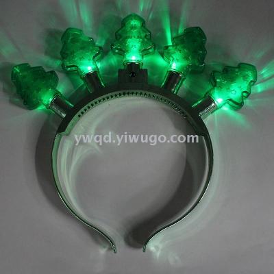 ZD Christmas Head Buckle Factory Direct Sales Luminous Head Buckle Foreign Trade Popular Style Luminous Five Lights Christmas Tree Head Buckle