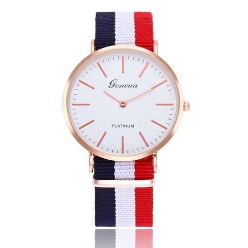 fashion nylon strap quartz watch student couple simple ultra-thin watch geneva men‘s and women‘s watches in stock wholesale