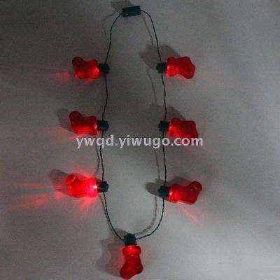 ZD Christmas Stockings Luminous Necklace Christmas Products Factory Direct Sales Foreign Trade Popular Style Christmas Seven Lights Necklace