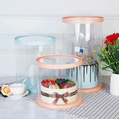 Barbie gift box customized LOGO round birthday cake box double double sugar transparent cake box