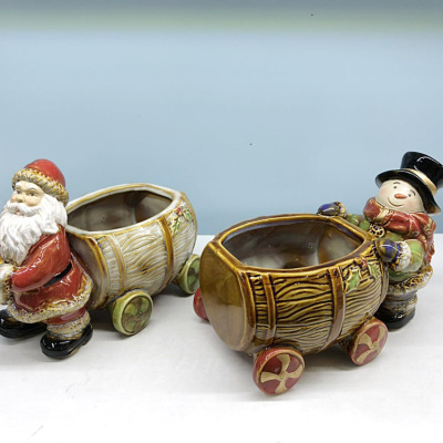 Christmas presents Santa Claus snowman cart clutter storage