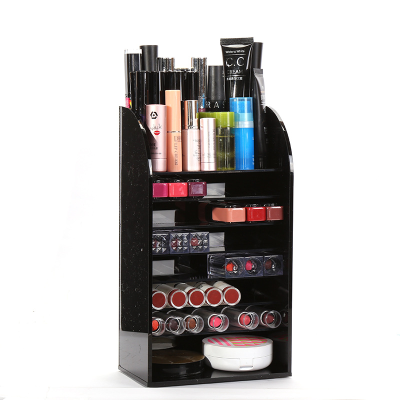 新款黑色化妆品多功能展示架 唇膏彩妆展示收纳盒定制批发