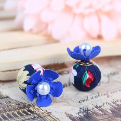 Fashion boutique jewelry wholesale simple exquisite flowers pearl joker female earrings manufacturers direct