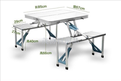 Outdoor connected tables and chairs portable tables and chairs aluminum alloy folding table booth table picnic table