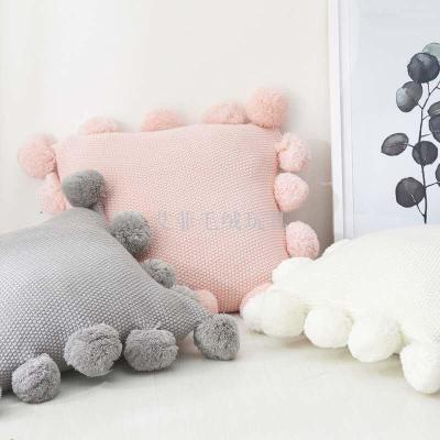 Ins wool creative home sofa as solid color ball ball pillow home decoration plush toys