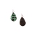 Genuine leather horsehair leopard pattern pattern single side drop shape earring leather decorative material decoration