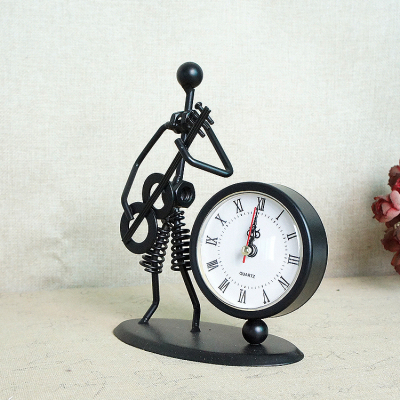 Iron crafts iron man musical instrument playing clock living room study office decoration furnishings