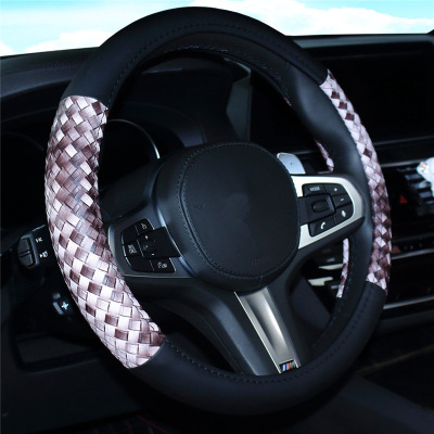 Front wheel cover automobile Steering cover four seasons knitting four sections splicing car handle cover sport sport interior decoration