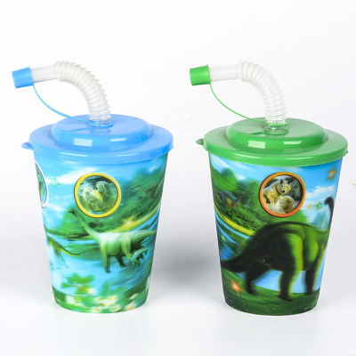 3D animal cartoon straw beverage bottle juice cup plastic cup promotional gifts wholesale spot