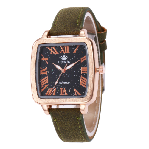 2019 Popular Retro Square Wine Barrel Dial Female Student‘s Watch Roman Frosted Belt Quartz Watch Student Couple Watch