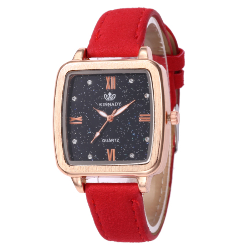 2019 Popular Retro Square Wine Barrel Dial Female Student‘s Watch Simple Frosted Belt Quartz Watch Student Couple Watch