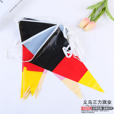 Flag pattern color design triangle string Flag World Cup competition bar decoration props manufacturers direct sales