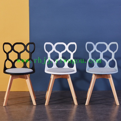 Plastic chair contracted and modern hollow out chair Nordic creative dining chair office negotiation reception chair