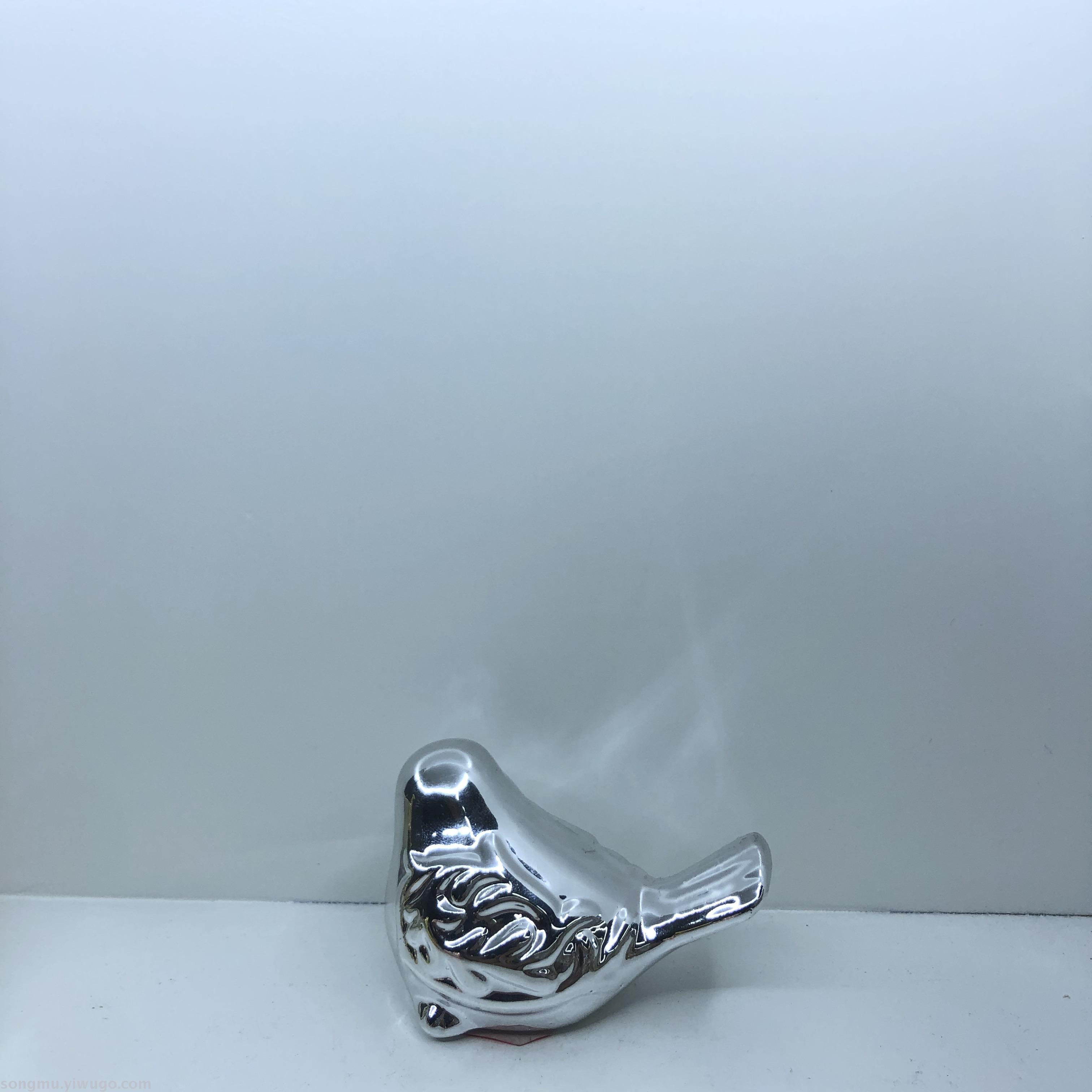北欧家居饰品电镀摆件小鸟礼品桌面摆饰样板房书桌书柜装饰品批发
