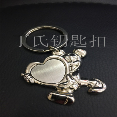 Guangdong Factory Direct Sales Mickey Mouse Pikachu Metal Keychains Single Row Zinc Alloy Customizable Customer Logo