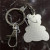 Factory Direct Sales Bear Keychain Drip Silk Screen Printing Logo Zinc Alloy Key Ring with Chain