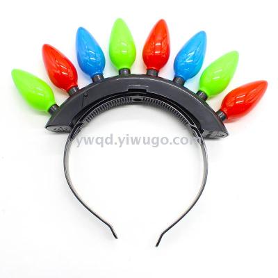 ZD Factory Halloween Christmas Rotating Head Buckle Party Supplies LED Light Bulb Head Buckle Color Headband