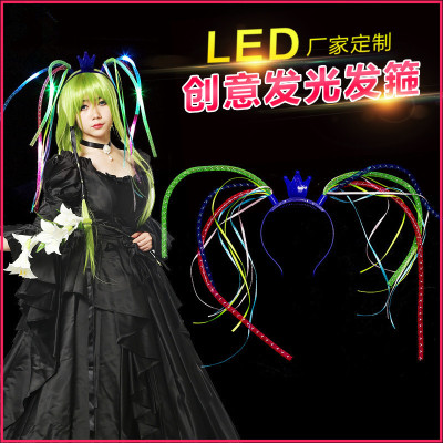 Manufacturers custom luminous false hair braid noodles with lamp snake hair band buckle hot foreign trade cross-border hot style