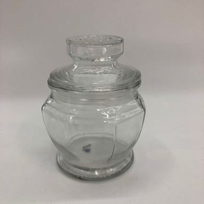 Small anise glass jar with glass cover