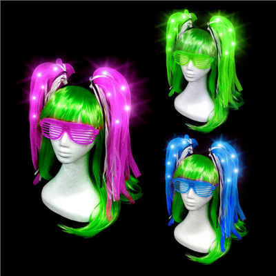 Hot style party stage performance festival LED with lights soft pipeline light snake braid hair hoop head buckle
