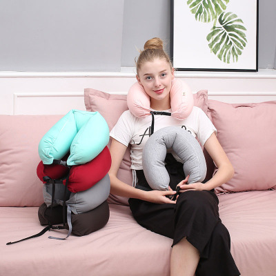 Spring 2019 new U-shape pillow Monochrome travel cervical spine office waist back protection pillow Wholesale Customizable