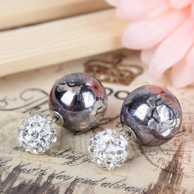 Simple zircon Mosaic temperament flower move fashion earrings earrings female ornaments