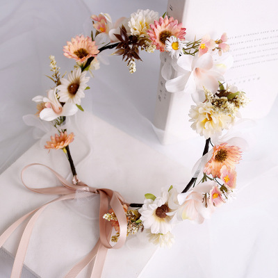 Bride headdress flower garland contracted pure and fresh wedding dress wedding styling holiday hair hoop