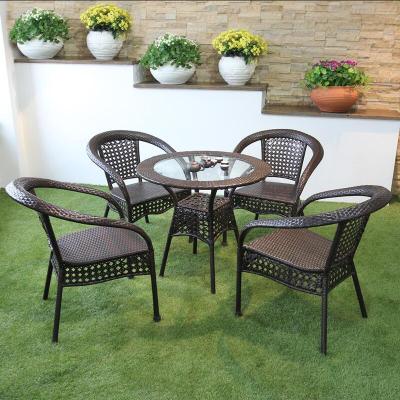 Savage valley rattan chair outdoor leisure rattan chair table three-piece set indoor balcony garden rattan table and chair five-piece set