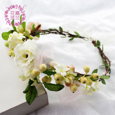 Original handmade European and American bride headband wholesale cane imitation berry flower photography accessories