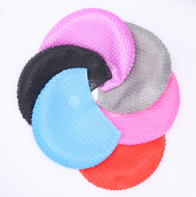 Silicone Water Drop Swimming Cap Ms. Long Hair Swimming Cap Large Silicone Water Drop Cap Bubble Cap Factory Wholesale