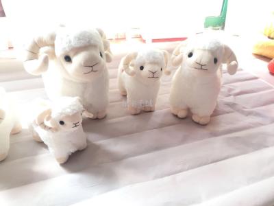 Cute sheep year mascot roll horn goat sheep wedding gift company activities plush toys wholesale