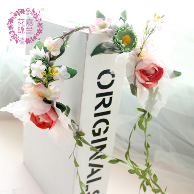 New Korean bride headdress sen female hair ornaments fairy cane garland photo accessories manufacturers for direct supply