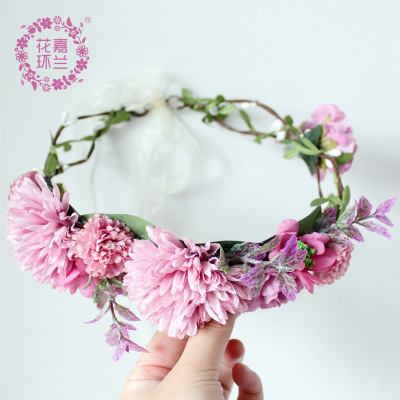 Jia orchid ring hat accessories fashion female garland headgear simulation flowers seaside holiday wedding photography accessories wholesale