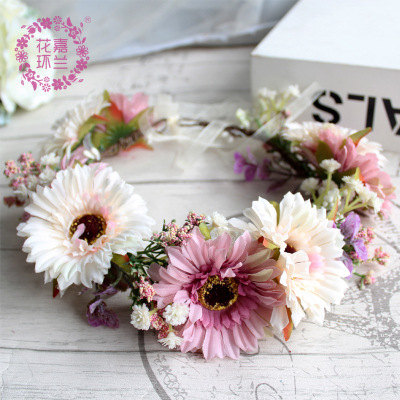 Jia orchid ring summer new lady children 's wreath seaside holiday simulation flower wreath cross - border hot style named \"supply\"