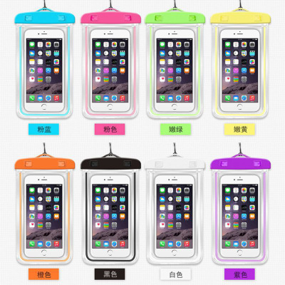 High-End New Luminous Fluorescence Touch Screen Smart Transparent Outdoor Diving Swimming Cellphone Waterproof Bag Waterproof Phone Set