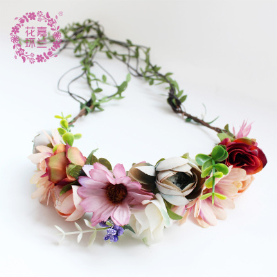 Bridal garland headdress beach beach hair ornament headband bride bridesmaid wedding dress accessory headband wholesale