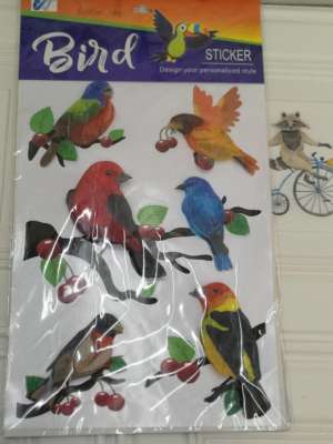 3D Cartoon Animal Wall Stickers Bird Stickers Stereo Layer Stickers