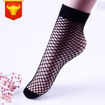 Korean Fishnet Stockings Socks Women's Summer Mesh Short Stockings Harajuku Retro Hollow Mesh Short Mesh Socks Plus