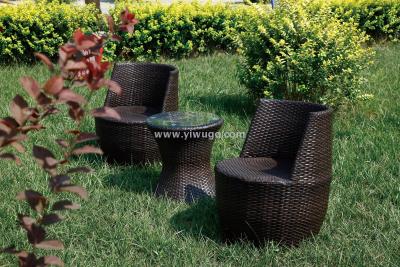 Outdoor Rattan Table and Chair Rattan Chair Coffee Table Leisure Outdoor Balcony Table and Chair Rattan Chair Three-Piece Set