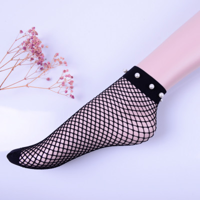Socks Wholesale Korean Style Women's Pearl Net Socks 2017 Star Same Style Invisible and Breathable Hollowed Fashion Socks