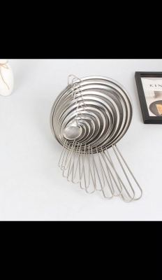 [Baking Tool] More Sizes High Quality Stainless Steel Wide Edge Oil Dipper Oil Grid Oil Fishing Hand-Held Flour Sieve