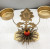 Christmas ornaments double stack gold candle holder
