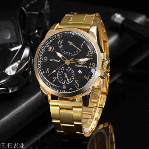 wish hot sale men‘s watch classic digital calendar alloy steel belt quartz watch men amazon hot sale