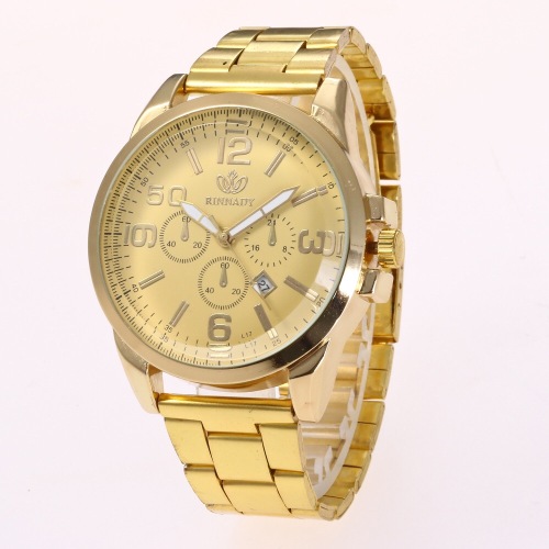 factory direct men‘s alloy steel strap watch double scale calendar quartz watch amazon wish popular