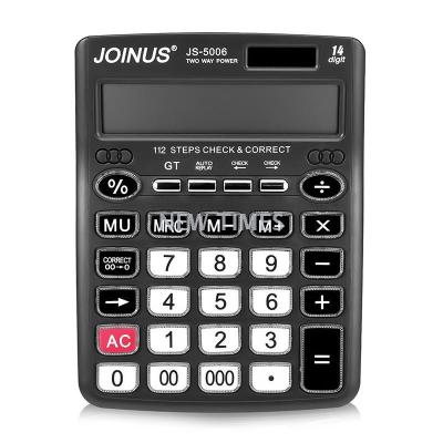 Manufacturers direct js-5006 calculator with review 14 large screen display crystal large key dual power supply