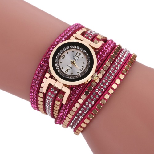 new amazon wish popular korean velvet rhinestone patch bracelet fashion women‘s quartz watch one-piece delivery