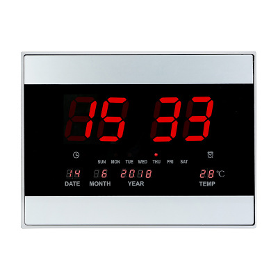 Factory Direct Sales Led Digital Perpetual Calendar Simple Wall Clock Creative Style Alarm Clock Living Room Bedroom Wall Clock Large Schedule