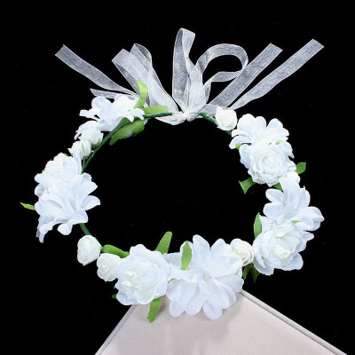 Manufacturers direct white rose garland garland wedding bridal bridal headdress bridesmaid hair ornaments